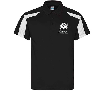 Qdos Cricket Exford CC Polo Shirt Black/White
