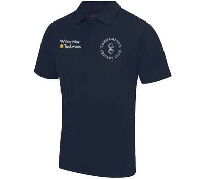 Qdos Cricket Carhampton CC Junior Polo Shirt Navy - JC040